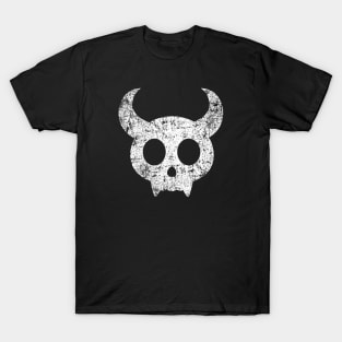 Cute Skull with Horns - Distressed T-Shirt